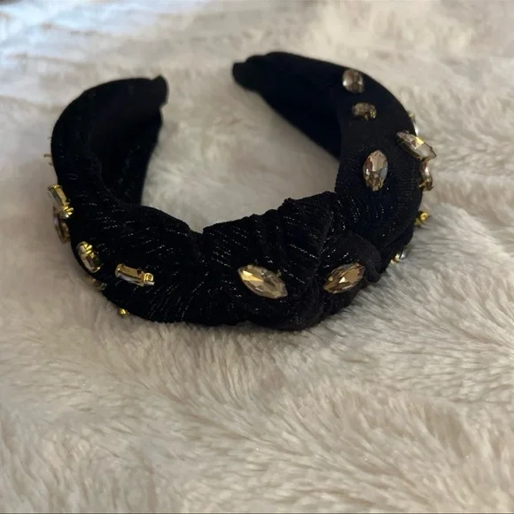 Anthropologie embellished headband - black & gold - Picture 1 of 8